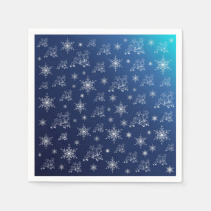 blauw, rendier, ster, sterren, sneeuwvlok, kerstmi servet