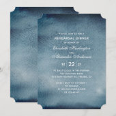 Blauw repetitiediner. Waterverf marine modern Kaart (Voorkant / Achterkant)