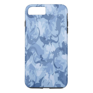 Blauw Reptiel Camouflage iPhone 7 Hoesje