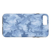 Blauw Reptiel Camouflage iPhone 7 Hoesje (Achterkant (Horizontaal))