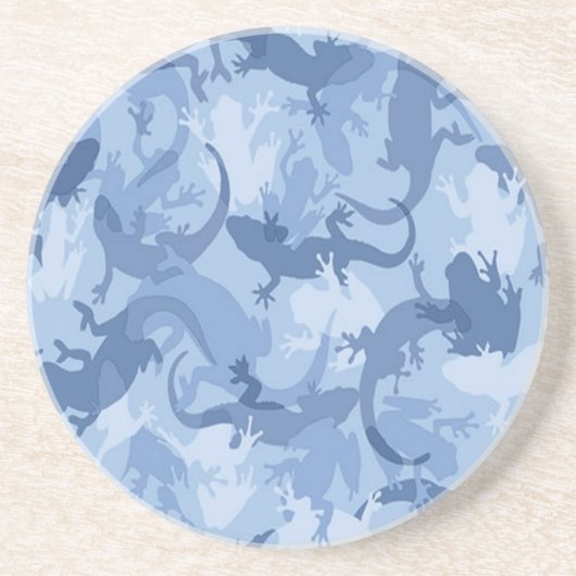 Blauw reptiel Camouflage Onderzetter (Voorkant)