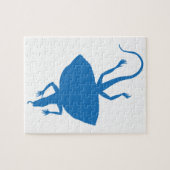 Blauw reptiel legpuzzel (Horizontaal)