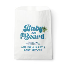 Blauw Retro Baby Op Boord Surf Baby Shower 