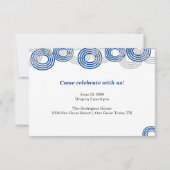 Blauw Retro Big Numbers 3-foto Afstuderen Kaart (Achterkant)