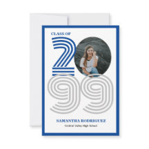 Blauw Retro Big Numbers Afstuderen Foto