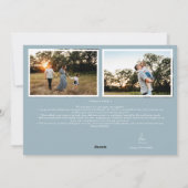 Blauw Retro Boho Minimalistische Vijf Foto Collage Feestdagenkaart (Achterkant)