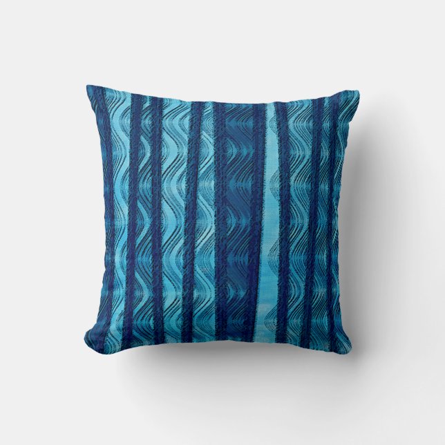 Blauw Retro Golf Uniek Cool Patroon Kussen (Voorkant)
