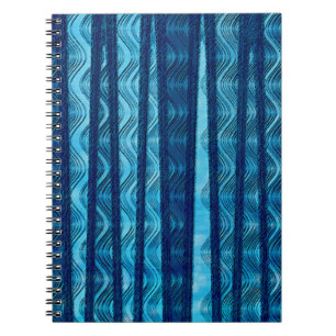 Blauw Retro Golf Uniek Cool Patroon Notitieboek