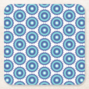 Blauw Retro Kartonnen Onderzetters