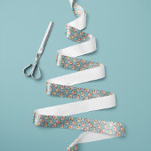 Blauw  Retro Kerstman Kerst Satijnen Lint