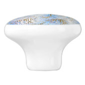 BLAUW RETRO MARMER AANGEPAST KERAMISCHE KNOP (Zijkant)