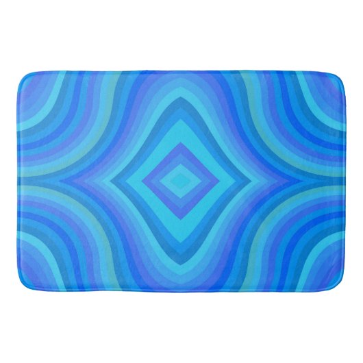 Blauw retro patroon badmat (Voorkant)