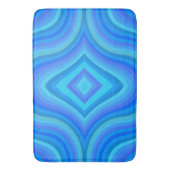 Blauw retro patroon badmat (Voorkant Verticaal)