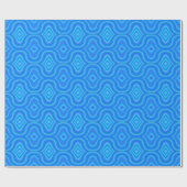 Blauw retro patroon cadeaupapier (Vlak)
