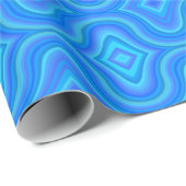Blauw retro patroon cadeaupapier (Rol Hoek)