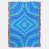 Blauw retro patroon deken (Voorkant Verticaal)