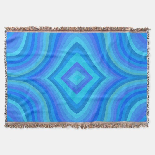 Blauw retro patroon deken (Voorkant)