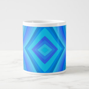 Blauw retro patroon grote koffiekop