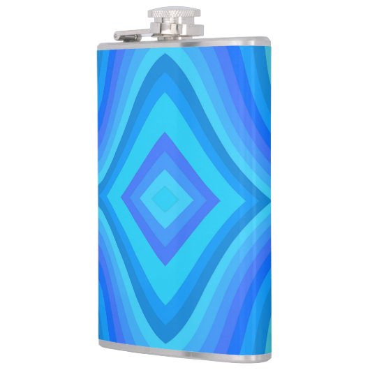 Blauw retro patroon heupfles (Links)