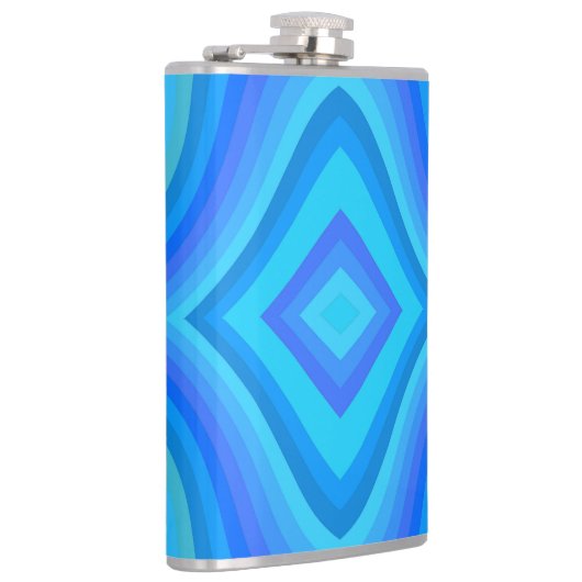 Blauw retro patroon heupfles (Rechts)