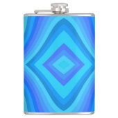 Blauw retro patroon heupfles (Voorkant)