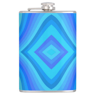 Blauw retro patroon heupfles