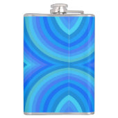 Blauw retro patroon heupfles (Achterkant)