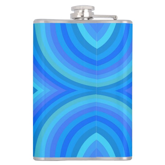 Blauw retro patroon heupfles (Achterkant)