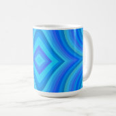 Blauw retro patroon koffiemok (Voorkant rechts)