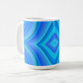 Blauw retro patroon koffiemok (Voorkant links)