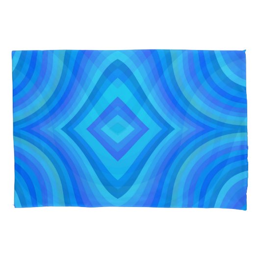 Blauw retro patroon kussensloop (Voorkant)