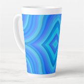 Blauw retro patroon latte mok (Linkerhoek)