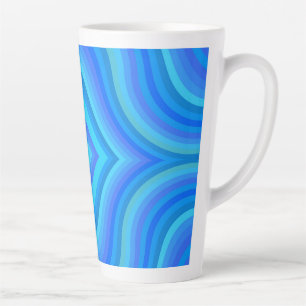 Blauw retro patroon latte mok