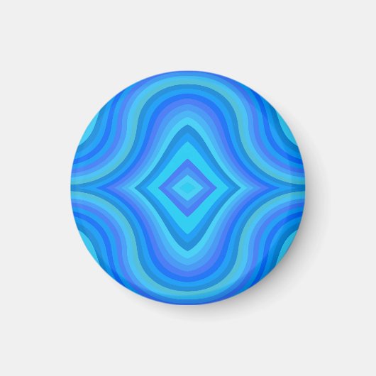 Blauw retro patroon magneet (Voorkant)