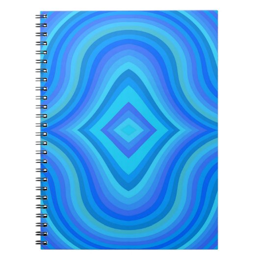 Blauw retro patroon notitieboek (Voorkant)