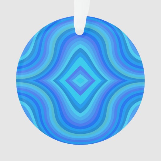 Blauw retro patroon ornament (voorkant)