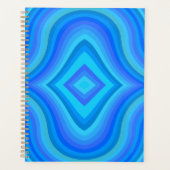 Blauw retro patroon planner (Voorkant)