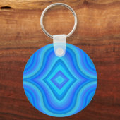 Blauw retro patroon sleutelhanger (Achterkant)