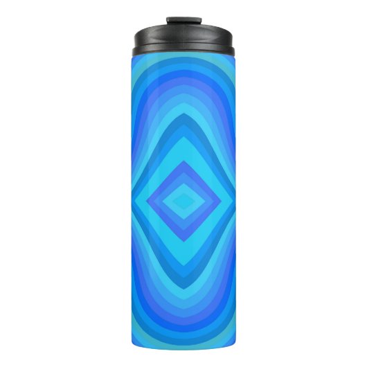 Blauw retro patroon thermosbeker (Voorkant)