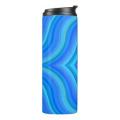 Blauw retro patroon thermosbeker (Gedraaid links)