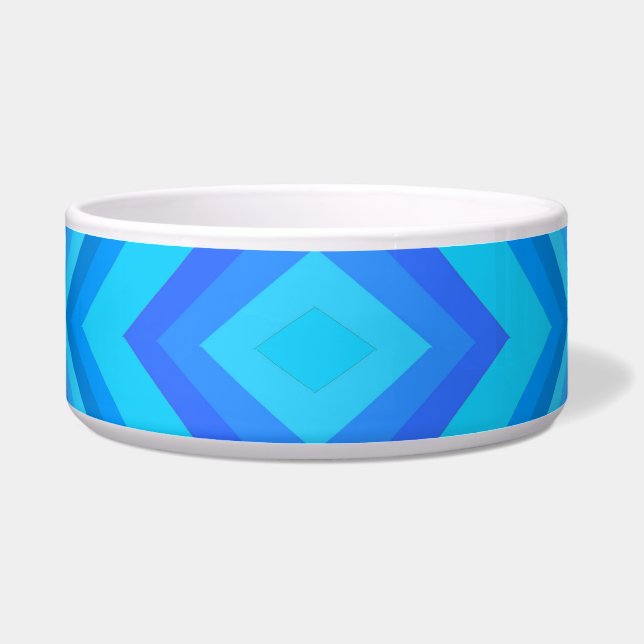 Blauw retro patroon voerbakje (Voorkant)