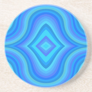 Blauw retro patroon zandsteen onderzetter