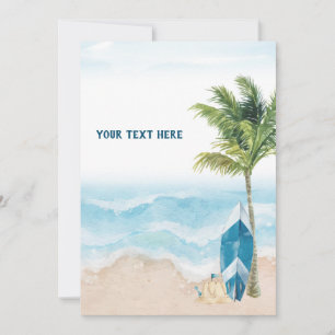 Blauw Retro Surf Bordkaart Kaart