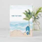 Blauw Retro Surf Bordkaart Kaart (Staand voorkant)