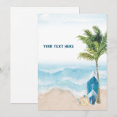 Blauw Retro Surf Bordkaart Kaart (Voorkant / Achterkant)