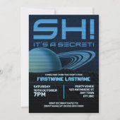 Blauw Retrowave Verrassingsfeest Uitnodiging (Voorkant)