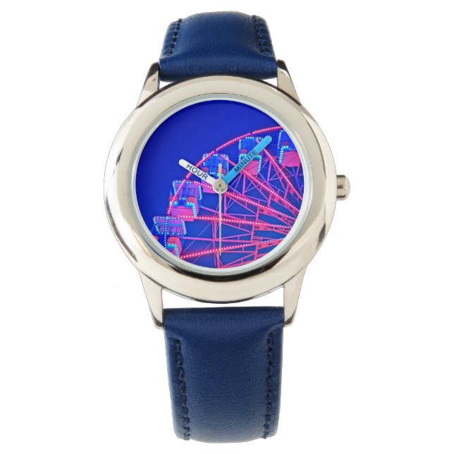 Blauw, reuzenrad horloge (Voorkant)