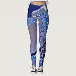 Blauw reuzenrad leggings