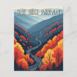 Blauw Ridged Parkway-souvenir uit het verleden Briefkaart