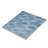 Blauw rimpelwater met zeester tegeltje (Zijkant)